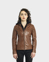 SOPHIE VESTE EN CUIR BIKER FEMME